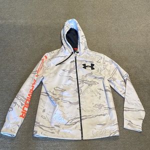 Under Armour. Loose. Hooded zip up sweatshirt.